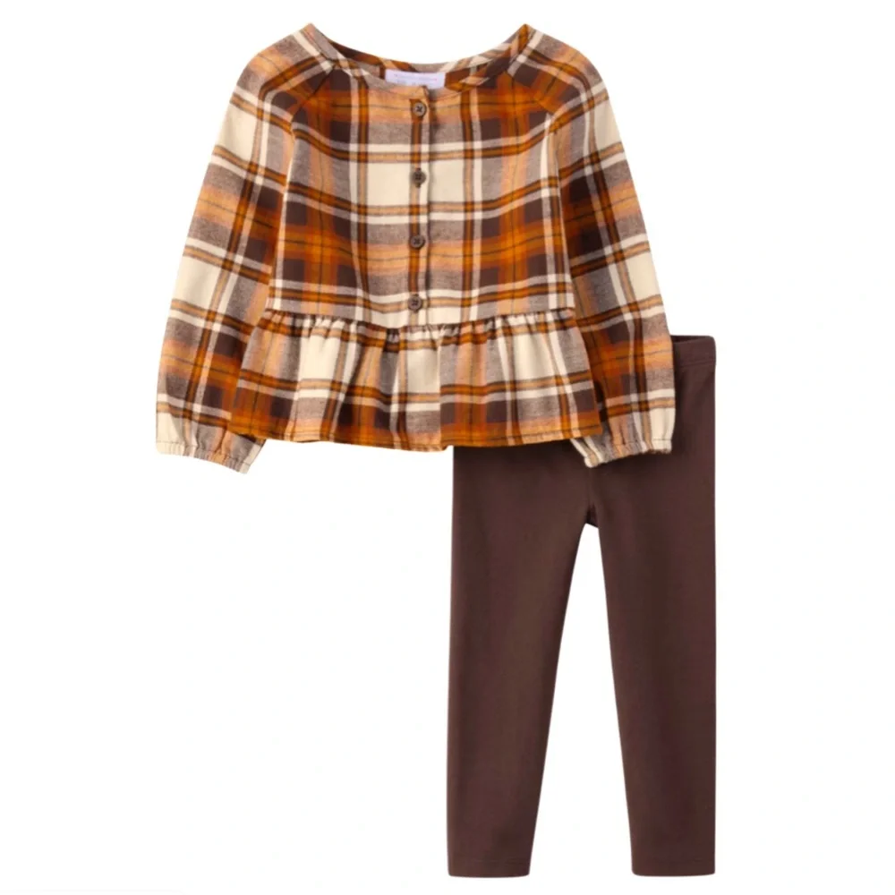 THE CHILDREN’S PLACE • Haystack Soft-Brushed Flannel Mom & Me Peplum Tunic Top